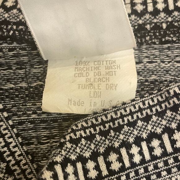 Vintage Weavers L Pullover Oversized 90s | Black White Geometric Knit, USA, Rare - Picture 4 of 6